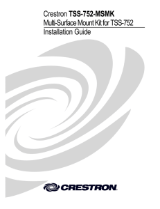 Installation Guide: TSS-752-MSMK