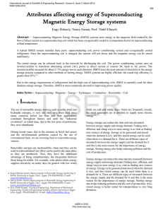 Attributes affecting energy of Superconducting Magnetic Energy