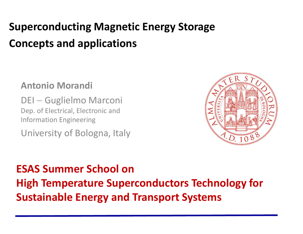 Superconducting Magnetic Energy Storage Concepts and