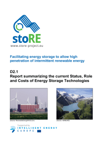 Current Status, Role and Costs of Energy Storage