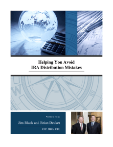 Helping You Avoid IRA Distribution Mistakes