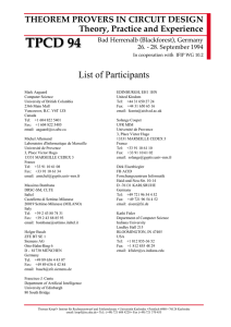 List of Participants - Department of Computer Science