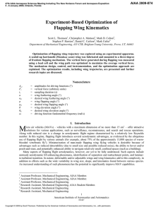 Experiment-Based Optimization of Flapping Wing Kinematics