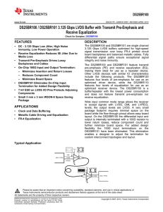 DS25BR100/101 3.125Gbps LVDS Buffer w/Transmit Pre
