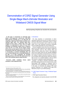 Demonstration of CSRZ Signal Generator Using