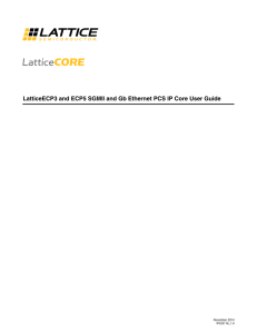 LatticeECP3 and ECP5 SGMII and Gb Ethernet PCS IP Core User