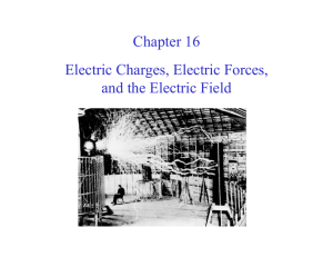 Chapter 16 Electric Charges, Electric Forces, and the Electric Field