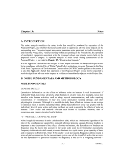 Chapter 13: Noise A. INTRODUCTION B. NOISE FUNDAMENTALS