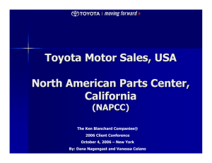 Toyota Motor Sales, USA North American Parts