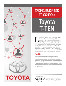 Toyota T-TEN - Industry Workforce Needs Coalition