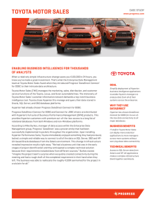 Toyota Motor Sales: Enabling Business Intelligence for Thousands