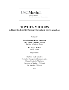toyota motors - USC Marshall - University of Southern California