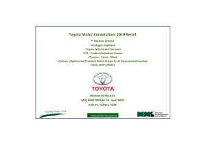 Toyota Motor Corporation: 2010 Recall