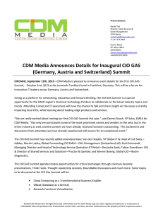 CDM Media Announces Details for Inaugural CIO GAS (Germany