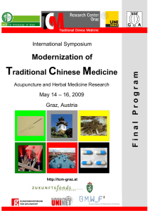 Traditional Chinese Medicine Modernization of F inal P - TCM-Graz