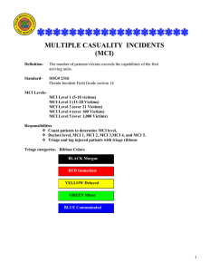 MULTIPLE CASUALITY INCIDENTS (MCI)