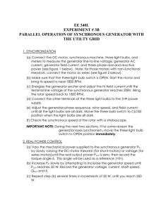 ee 340l experiment # 3b parallel operation of synchronous