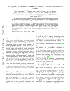 Self-Organized Synchronization and Voltage Stability in Networks of