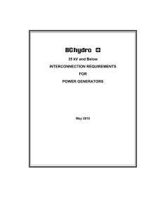 Distribution generator interconnection requirements