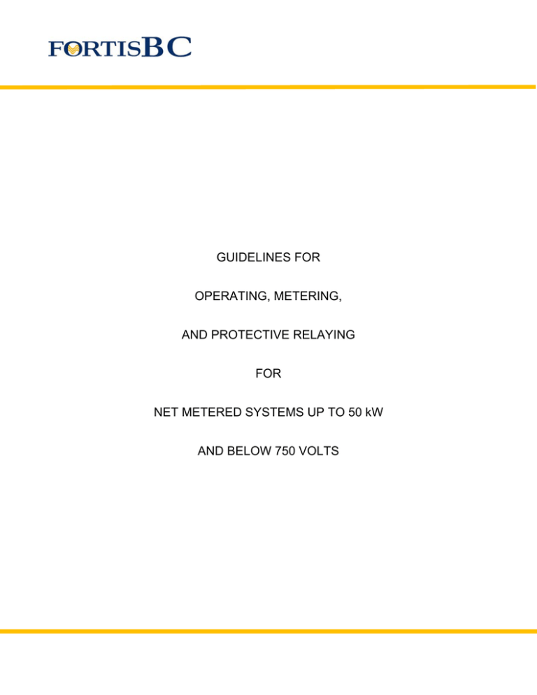 Net Metering Interconnection Guidelines