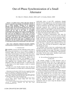Out-Of-Phase Synchronization of a Small Alternator