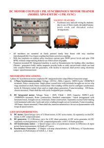 DC motor coupled 1 Ph Synchro Motor