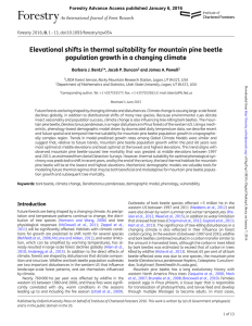 Elevational shifts in thermal suitability for mountain pine beetle