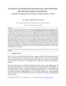 SUITABILITY OF FEEDSTOCKS FOR THE SASOL