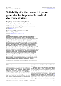 Suitability of thermoelectric power generator for implantable medical