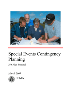 Special Events Contingency Planning Job Aids