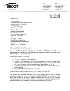 June 18, 2014, letter from ERCOT to LCRA TSC