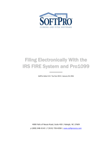 Filing Electronically With the IRS FIRE System and Pro1099