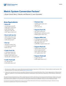 Metric System Conversion Factors1 - EDIS