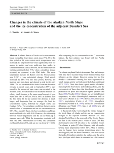 Changes in the climate of the Alaskan North Slope and the ice