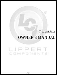 Trailer Axle Owners Manual - Pro