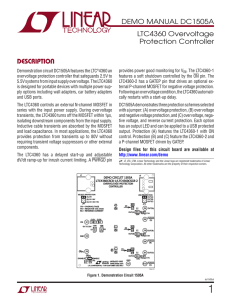 DC1505A - LTC4360 Overvoltage Protection Controller