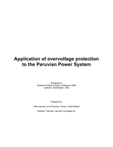 Application of overvoltage protection to the Peruvian Power