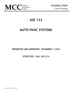 ASE 133 Automotive HVAC Systems