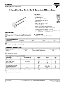 Infrared Emitting Diode, RoHS Compliant, 950 nm, GaAs