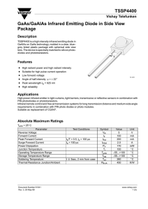 TSSP4400 GaAs/GaAlAs Infrared Emitting Diode in Side