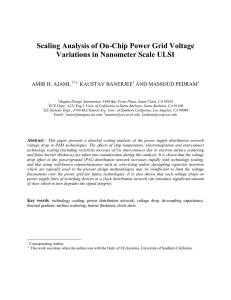 Scaling Analysis of On-Chip Power Grid Voltage