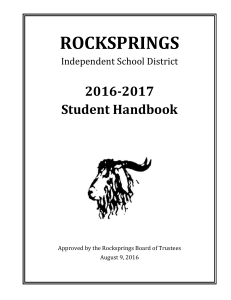 Student Handbook - Rocksprings ISD