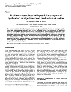 Problems associated with pesticide usage and application in