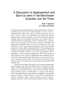 A Discussion of Appeasement and Sport as seen in the Manchester