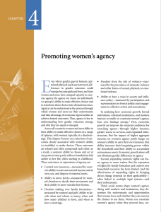 Promoting women`s agency