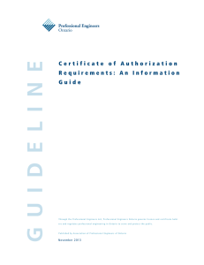 Certificate of Authorization Requirements