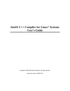 Intel® C++ Compiler for Linux* Systems