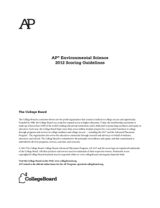 AP® Environmental Science 2012 Scoring Guidelines