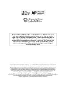 2002 AP Environmental Science Scoring Guidelines