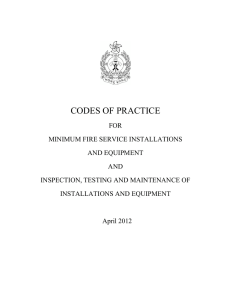 Codes of Practice for Minimum Fire Service Installations